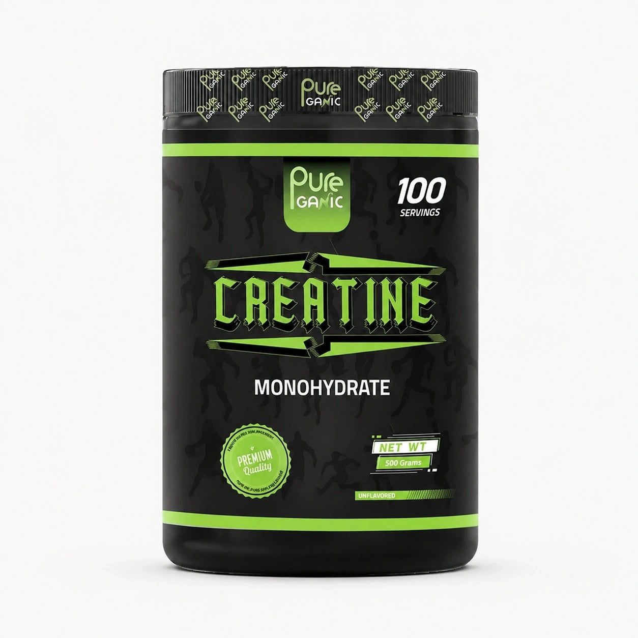 PureGanic, Creatine Monohydrate, 500g, 100 Servings