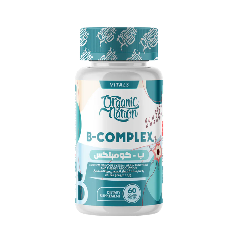 Organic Nation | B-Complex Advanced Formula - Energy & Nerve Support (60 Tablets)