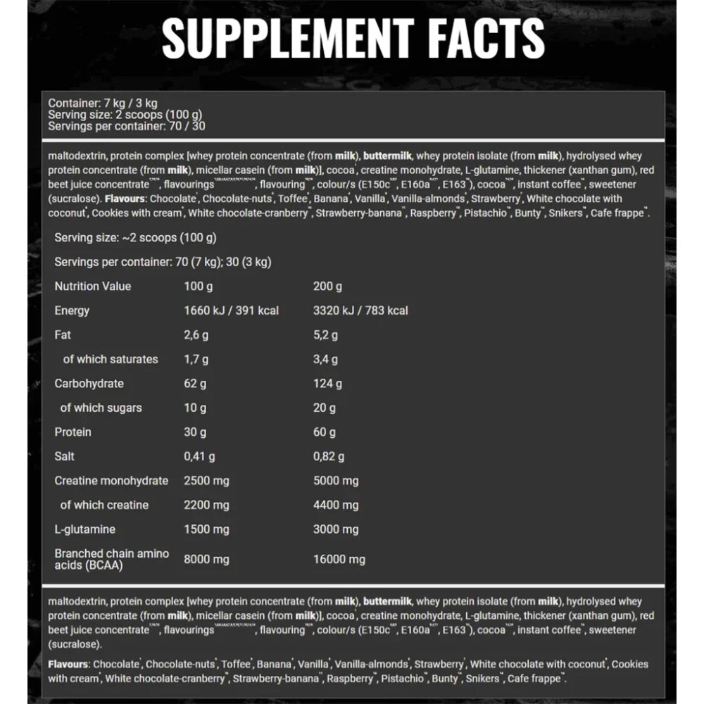 Badass Nutrition | Mass - Gainer (7KG / 70 Servings)