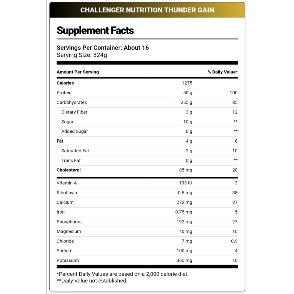 Challenger Nutrition | Thunder Gain (5.4KG / 16 Servings)