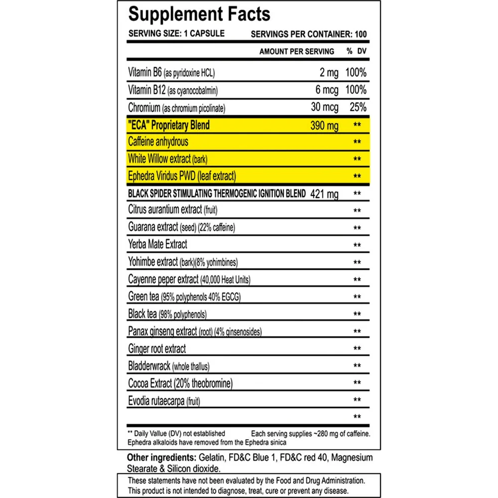 Cloma Pharma | Black Spider 25 - Fat Burner (100 Capsules)