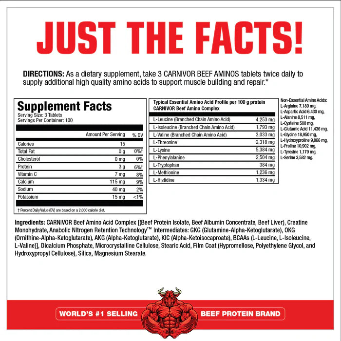 MuscleMeds | Carnivor Beef Amino - Ultra-Concentrated (300 Tablets)