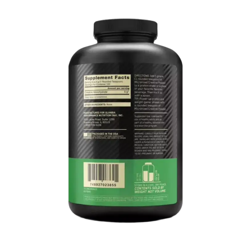 Optimum Nutrition, Creatine Micronized, 600g, 120 Servings
