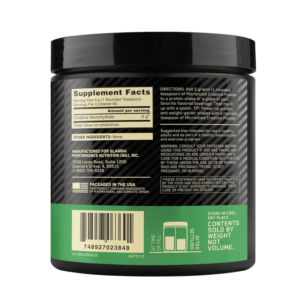 Optimum Nutrition, Micronized Creatine, 300g, 60 Servings