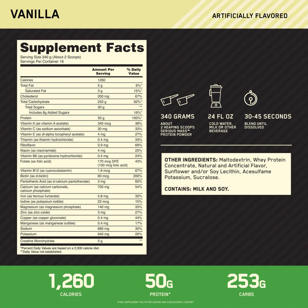 Optimum Nutrition | Serious Mass (5.4KG / 16 Servings)