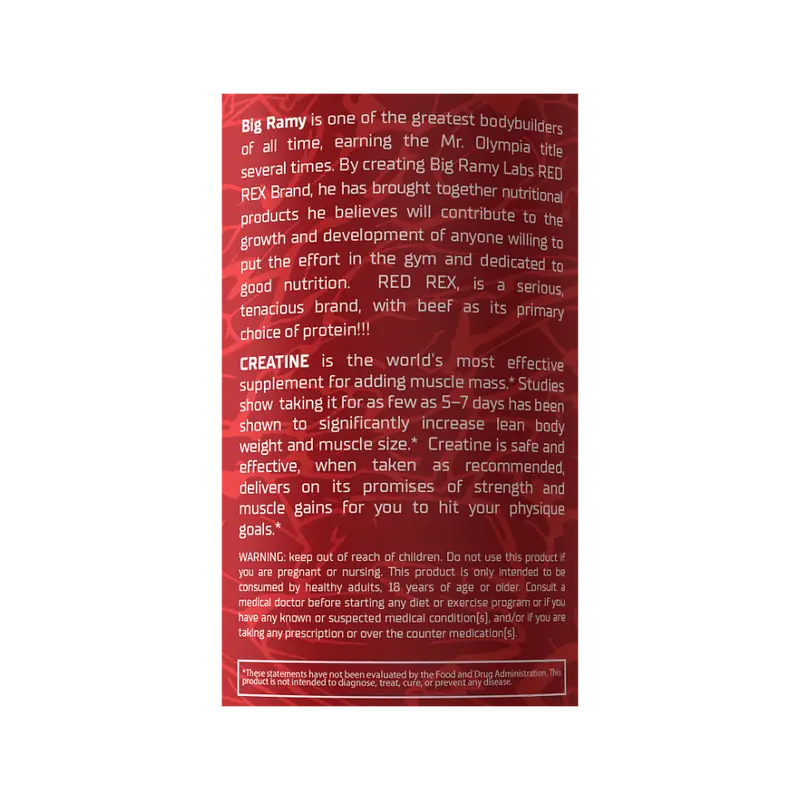 Red Rex, Creatine Monohydrate, Unflavored, 300g, 60 Servings