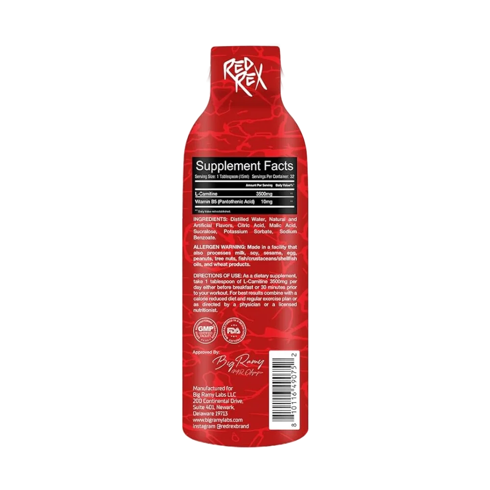 Red Rex | Liquid L-Carnitine - Fat Metabolizer (480ML)