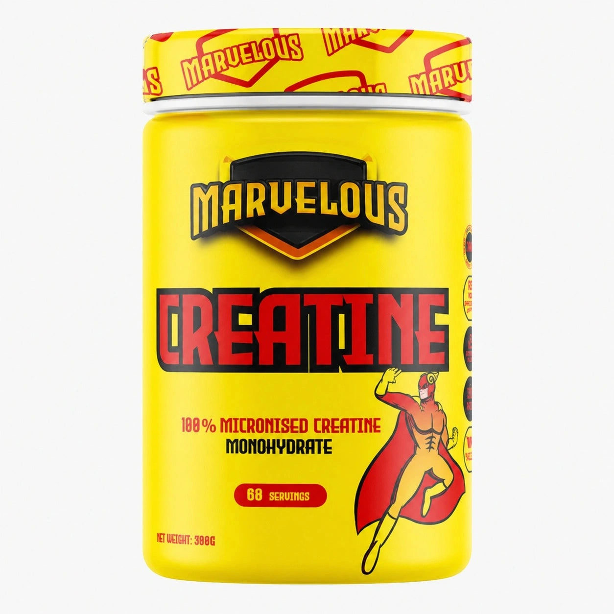 Marvelous Nutrition, Creatine Monohydrate, Unflavored, 300G, 60 Serving