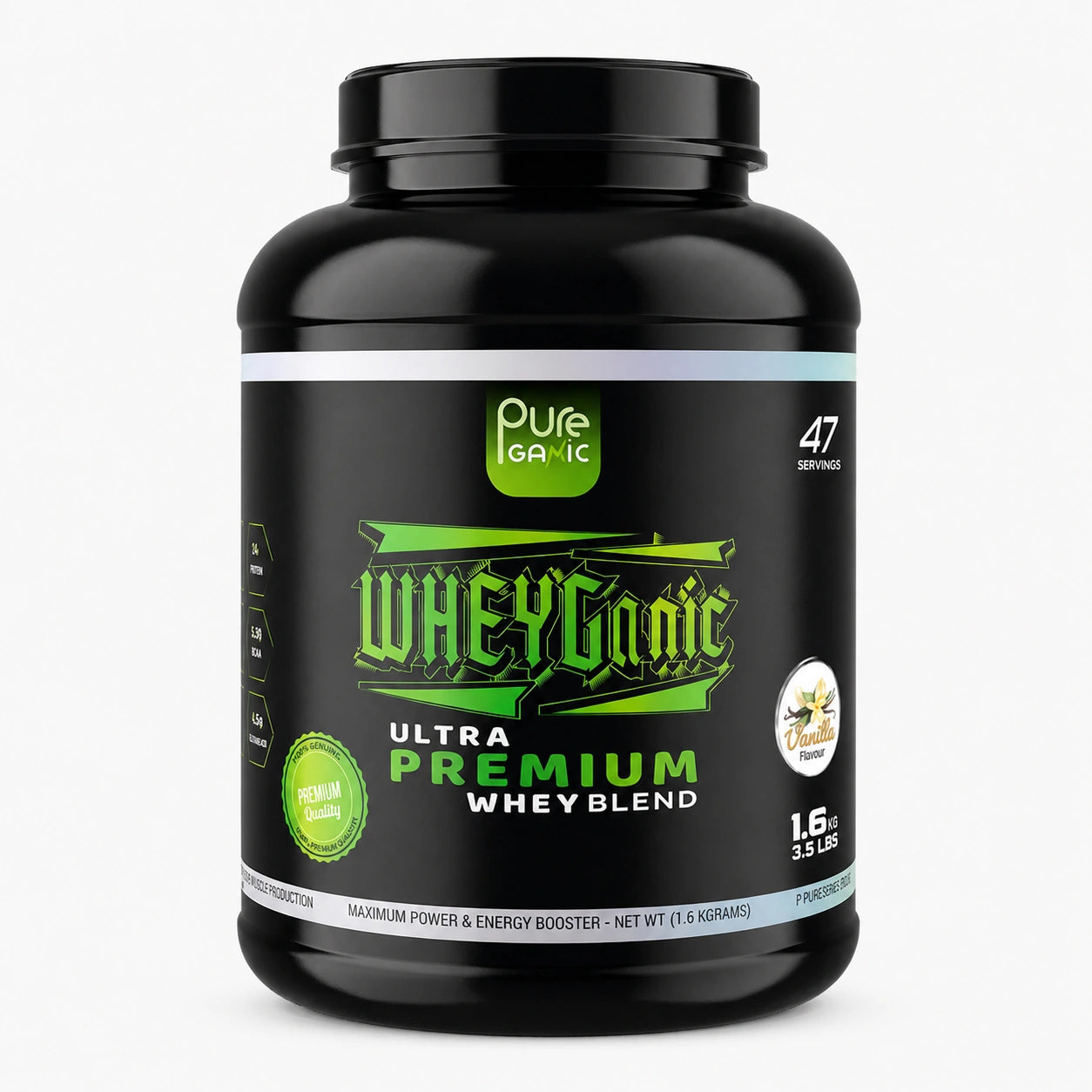 PureGanic, Whey Ganic, 1.6kg, 47 Servings